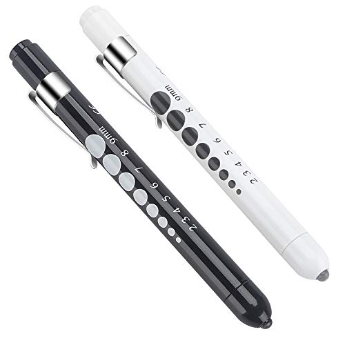 Cavn Pen Light With Pupil Gauge Led Penlight For Nurses Doctors, 2 Pcs Reusable Medical Penlight For Nursing Students (Black/White) #TOP7