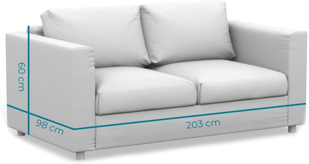 comfortly Sofa Slipcover Replacement Hand Made Compatible with VIMLE 2 Seat Sofa Bed 153cm Mattress - Covers ONLY (Cashmere Blends - Anthracite)