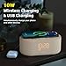 Sound Machine Alarm Clock for Bedrooms: Bluetooth 10W Stereo Sound Speaker with Wireless Charging - White Noise Machine for Sleeping with 21 Soothing Sounds - Putty