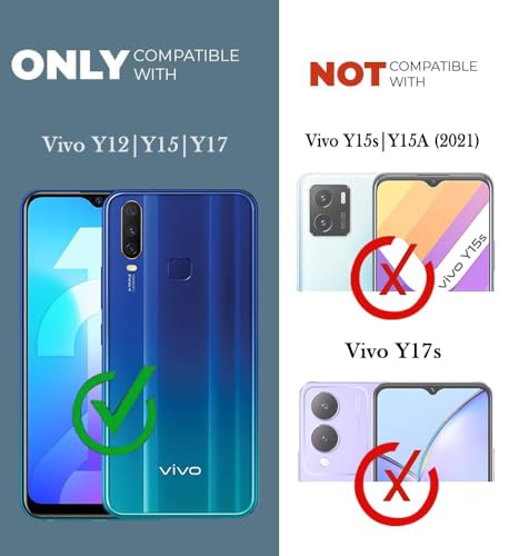 Image of Jkobi Back Case Cover for Vivo Y12 | Y15 | Y17 (Silicone Clear Shockproof Case with Camera Protection and Dust Plugs | Transparent)
