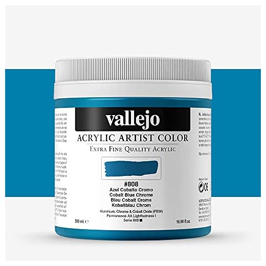 Vallejo : Artist Acrylic Paint : 500ml Pot : Cobalt Blue Chrome