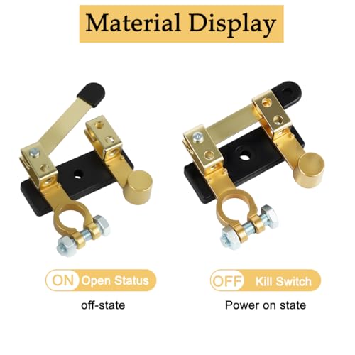 Image of STHIRA Car Battery Shut-Off Switch, Battery Disconnect Blade Switch, Pure Copper Terminal Isolator Cut-Off for 12V /24V Vehicles, RVs, Boats, Trucks, and Off-Road Applications