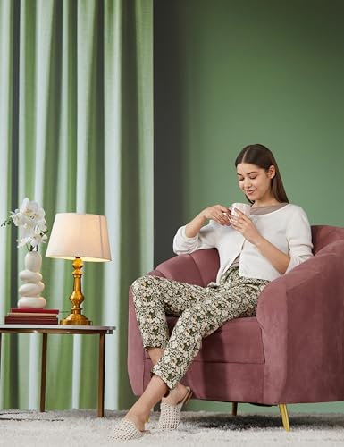 Image of Van Heusen Women's Printed Lounge Pants | Drawstrings & Side Pockets | Ultra Soft Fabric | Relaxed Fit | At home pyjamas | Everyday Comfort | Printed | Style 55306 | Available in Pack of 1 & 2