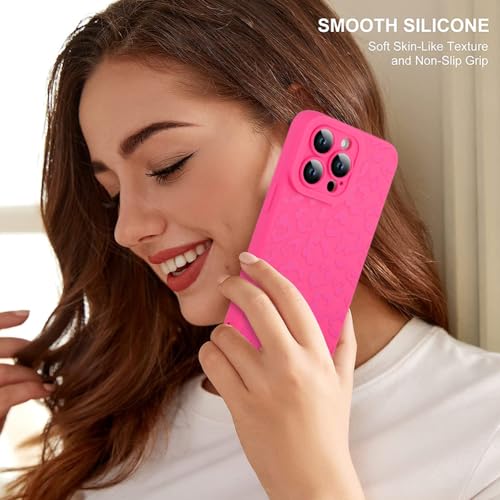 Image of ZIYE for iPhone 15 Pro Case Hot Pink Leopard Pattern Phone Case