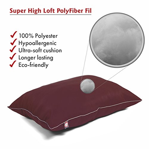Image of Majestic Pet Rectangle Medium Dog Bed Washable - Non Slip Comfy Pet Bed - Super Value Crate Pet Pillow - Puppy Kennel for Sleeping - Medium Breed 35 x 28 Inch - Solid Burgundy