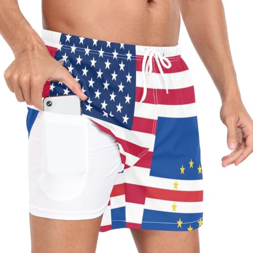 Bañador de hombre talla S de secado rápido Yuiboo con bandera de EE. UU. para gimnasio
