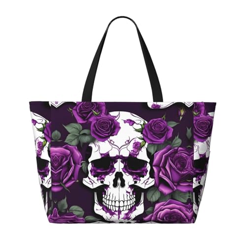 Sac à bandoulière imperméable imprimé squelette rose violet taille unique noir - 2