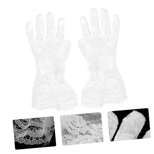 VALICLUD 2pcs Lace Gloves for Flower Elegant Wedding Gloves Soft and Comfortable Party Accessories for Aged for Weddings and Special Occasions4