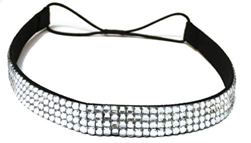 Rhinestone Headband/Elastic Stretch/Rhinestone Hair Band Hair Accessory Great For Sports, Cheerleaders And Dance Team (Clear) #TOP2