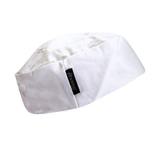 Gorro casquete blanco de chef ligero y transpirable para mujer