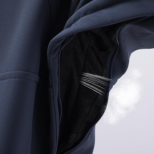 YINGJIELIDE Men's Rain Defender Loose Heavyweight Sweatshirt,Wind & Water Resistant Snow Jackets,Waterproof Fleece Hoodies4