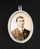 Wedding Bouquet Photo Charm Silver Plated Oval Double Sided