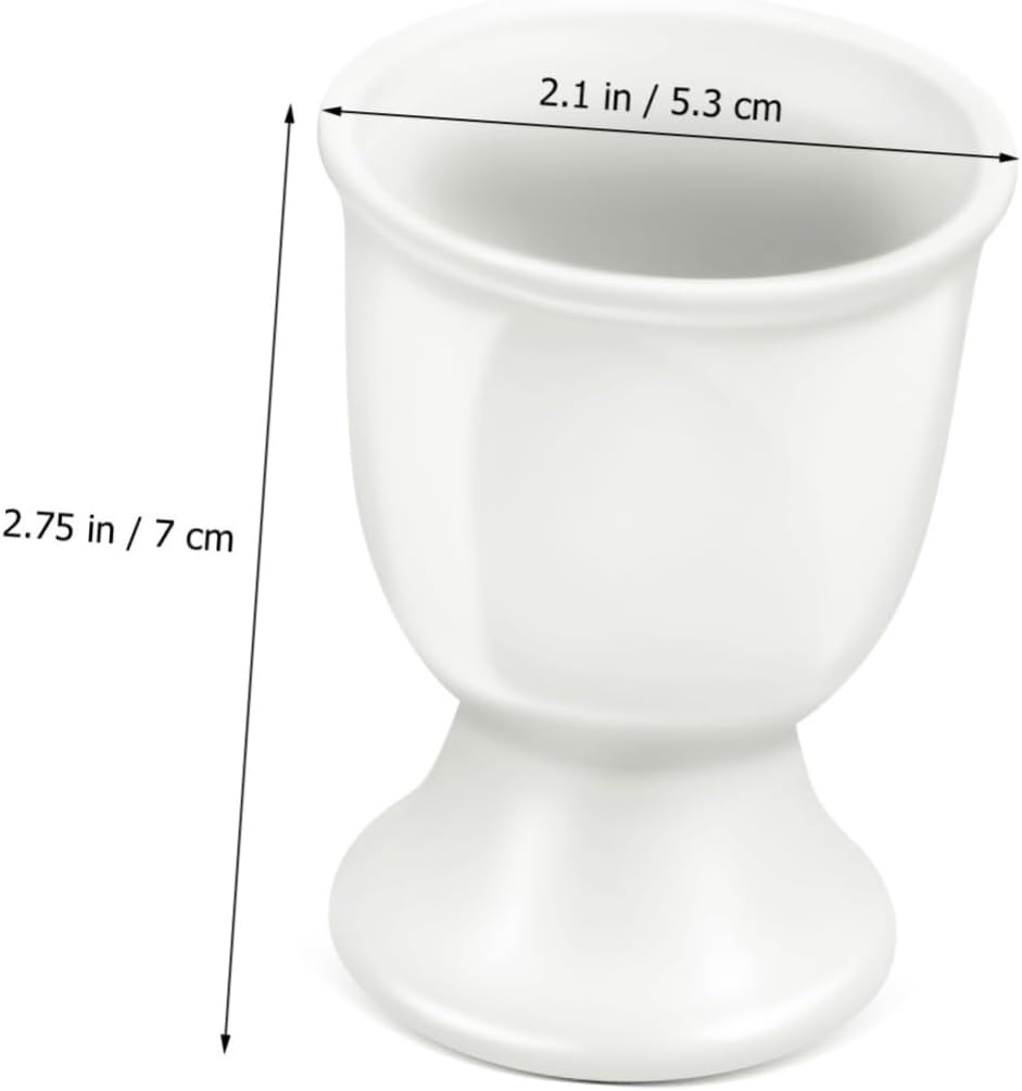 4pcs Ceramic Egg Cups for Hard Boiled Eggs Stable Holders with Smooth Texture Elegant White Porcelain Stand for Breakfast and Dining Table Accessory