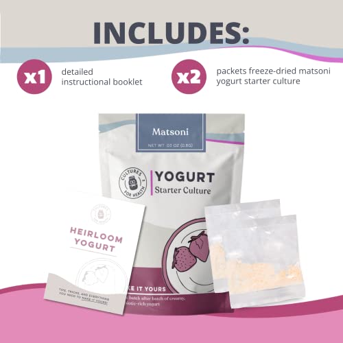 Cultures For Health Matsoni Yogurt Starter Culture | Make Your Own Yogurt At Home In 2 Days Or Less | Versatile Creamy Yogurt Full Of Probiotics | Gluten Free, Non-GMO