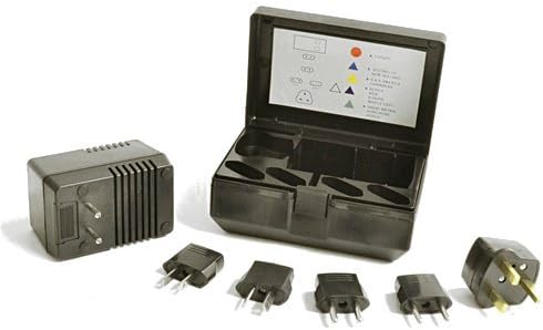 Travel Voltage Converter Transformer 50-1600 Watt Kit with Worldwide Socket Plug Adapters- Step Down 220/240V to 110V/120V- Great for travel overseas