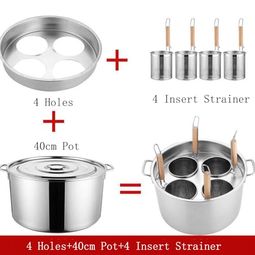 Generico Pentola per zuppa Multifunzionale con colino, utensile per Cucinare la Pasta con cestelli per colino, Set di Inserti per cuocipasta in Acciaio Inox, cestello per colino per Pasta Commerciale