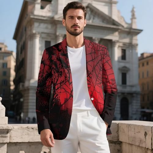 Slim Fit Business Suit Jacket for Men 1 Button Notched Lapel Lightweight Blazer Casual Sport Coat Office2