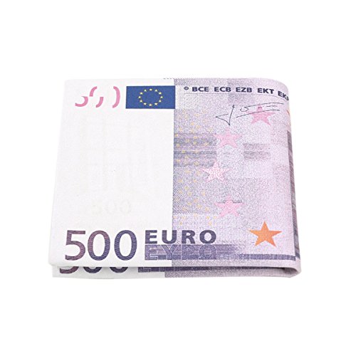 TrendsBlue Premium 500 Euro Bill Currency Money Print PU Leather Bifold Wallet2