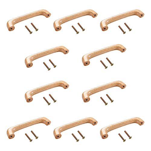 MroMax Tiradores de madera, 96 mm de distancia del agujero de 109 mm de longitud, para gabinete, muebles, cocina, tiradores para aparador, cajón, armario, 10 unidades Cover