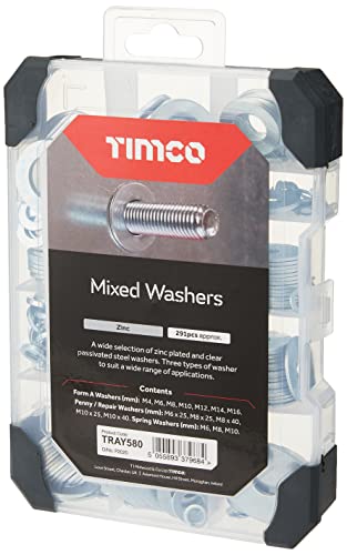 TIMCO Mixed Tray of Washers - Zinc - 291pcs