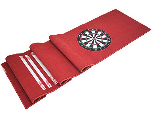 Anlik Dart Mat with Throw/Toe Lines,300 x 66cm (Red)