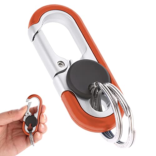 Giantree Metal Heavy-Duty Key Chain, Car Keychain With Clip Personalized Waistband Mountaineering Keychain For Unisex Double Ring Design (Orange) #TOP16