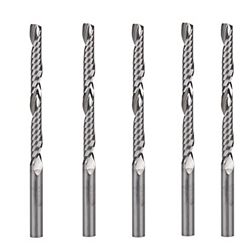 BERWENNY 5pcs CNC Milling Cutter Bit Single-Flute Router 4mm/42mm Carbide End Mill Milling Tools