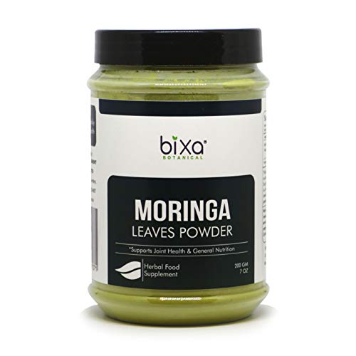 bixa BOTANICAL Moringa Leaf Powder (Moringa Oleifera) | Multi-Vitamin Green Super Food Supplement ǀ Helps in Joint Pain and Blood Circulation ǀ Pure Natural Nutrition Supplement- 7 Oz (200g)
