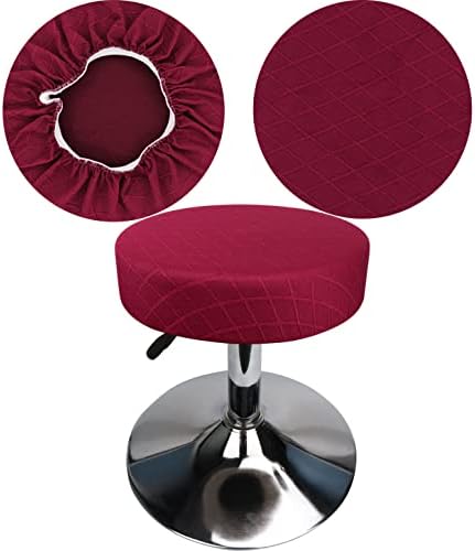 HuaLiSiJi Stool Covers Round 30-40cm/12-15.7" , Luxurious Fabric Round Stretchable Wrinkle Resistant Washable Dustproof Stool Cover (2PCS Navy Blue)
