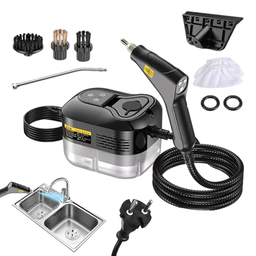 Limpiador a vapor de mano con 8 accesorios potente para desinfectar azulejos y tapicería 8
