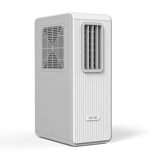 OKYUK Aire Acondicionado Portatil, 200 W de ahorro energético, refrigerante ecológico R290, 3 en 1 Refrigera, Ventila y Deshumidifica,Cobertura 15-20m2.Con tubo de escape (Blanco)