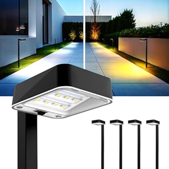 HMDecor Solar Pathway Lights Outdoor,6 Pack Bright Modern Solar Lights Waterproof with 2 Modes(Cold/Warm White) for Walkway,Yard,Driveway,Garden,Patio
