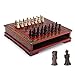 Ajedrez de viaje Guerreros juego de ajedrez for niños y adultos la familia del ajedrez clásico juego de mesa plegable con tablero de madera 3D Resina Pedazos de ajedrez y almacenamiento ranuras Juego