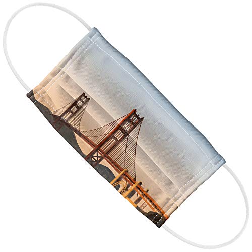 Popfunk Golden Gate Bridge San Francisco 1-Ply Reusable Face Mask Covering with Adjustable Nose Wire, Unisex