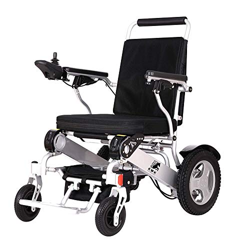 Super Heavy Duty Electric Wheelchair by KWK/ 28st User Weight Capacity/Lithium Batteries/ONLY 26.50KG / VAT Relief Price/Extra Large SEAT (Silver XL)