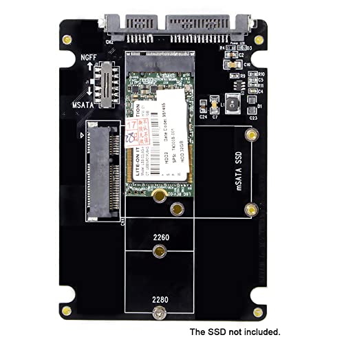 Combo M.2 NGFF B-Key & mSATA SSD to SATA 3.0 Adapter Converter Case Enclosure with Switch Negro Adaptador de Cable