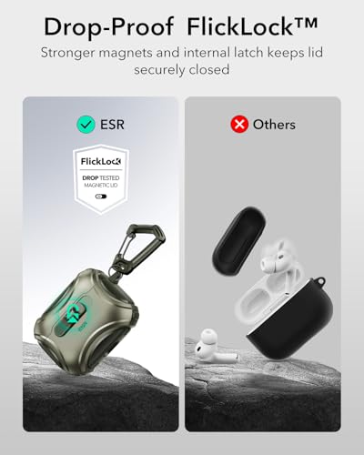 Image of ESR for AirPods Pro 3 Case (2025), Compatible with Airpods Pro 3rd Generation Case (USB-C Cable), Effortless MagSafe, Drop-Proof Lock, Easy Open, Cyber Series, Green
