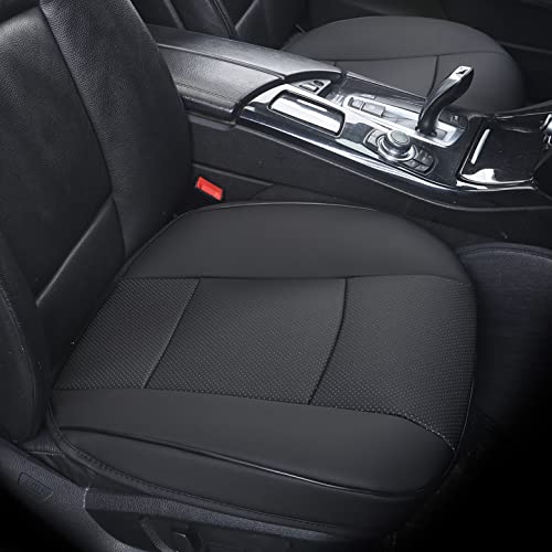 Image of 1Piece Car Seat Cover PU Leather Front Car Seat Protector Driver Seat Cover Wrapping Edge Seat Bottom Cover for Four Seasons (53x52 cm) (black-a)