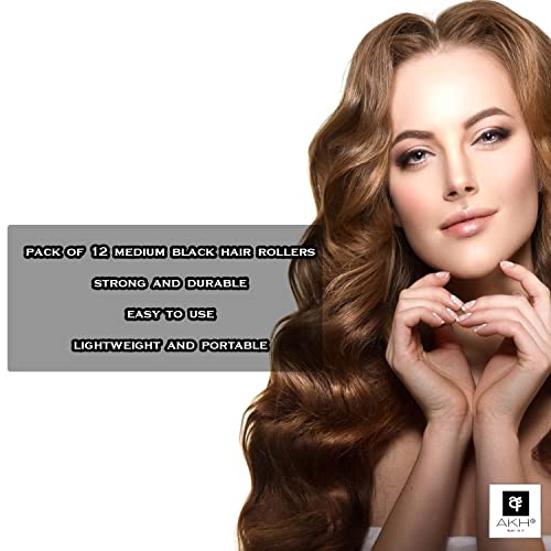 AKH® Hair Rollers, Black, 12 count (Pack of 1) - Image 3