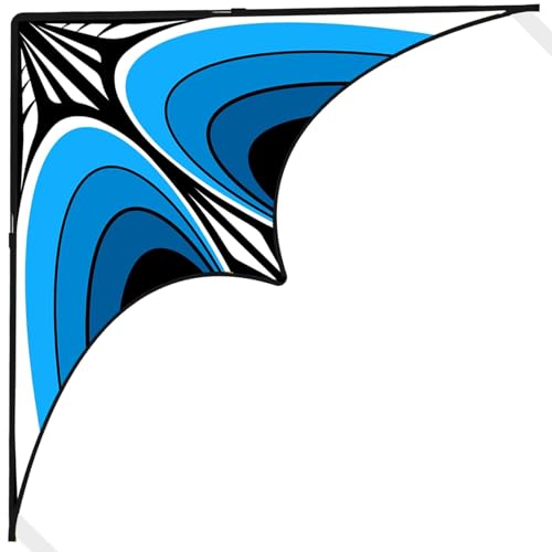 Simxkai Large Delta Kite for Kids & Adults Beginners Beach Easy to Fly for Boys & Girls Handle Included Perfect for Outdoor Activities (Blue)