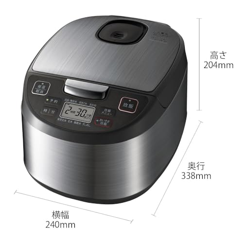 ノーブランド品 炊飯器 5.5合 黒厚釜 球面炊き シルバー DGDFG80 の商品画像 1
