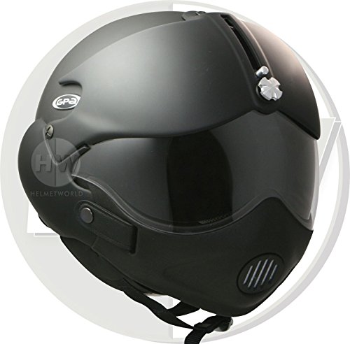 GPA OPEN FACE SCOOTER HELMET OSBE AIRCRAFT TORNADO MATT BLACK M 57-58 cm + MASK