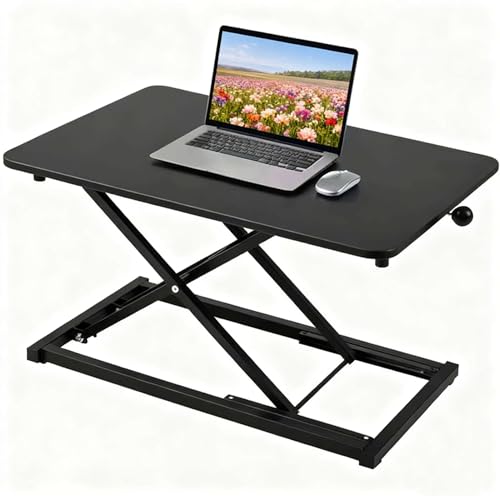 ADQZYWT Height Adjustable Standing Desk Converter, Keyboard Riser for Stand Up Desk Riser, Computer Keyboard Stand for Desktop, Ergonomic Sit Stand Computer Workstations Black Size 23.6 Inch