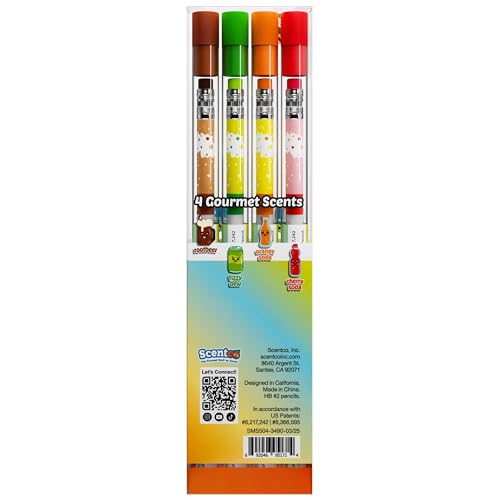 Lápices de grafito HB #2 Scentco Smencils 4 unidades miniatura 5