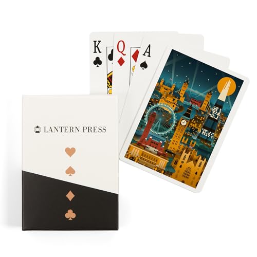 Lantern Press Naipes Poker London Retro Skyline 52 Pz