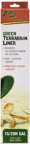 Zilla Reptile Terrarium Bedding Substrate Liner, Green, 15/20G