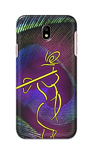 Image of PRINTFIDAA Lord Krishna On Peacock Feather Hard Back Cover for Samsung Galaxy J7 (2017) / Samsung J7 Pro, J730F / DS Back Cover -(P6) KAT1007