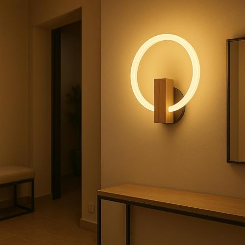 Image of Lunaris Halo Wall Light | Decorative LED Wall Lamp for Bedroom, Living Room & Office | Fancy Warm White Light for Hotels - (2 Pack)