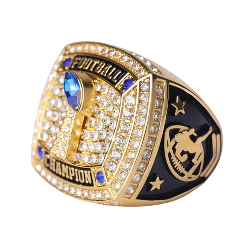 Image of 12 pcs Pack FFT02 6 Styles Football Championship Trophy Ring Champion and Finalist Awards Finger Size 9