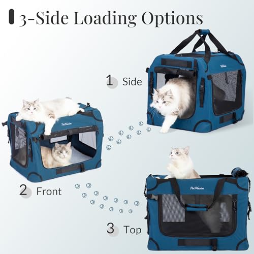 Image of Extra Large Rolling Cat Carrier with Wheels, Soft Sided Pet Dog Carrier on Wheels for Big Cat 20lbs+ 2 Cats, Car Travel Portable XL Wheeled Bag 25 inchx16.5 inchx20.5 inch